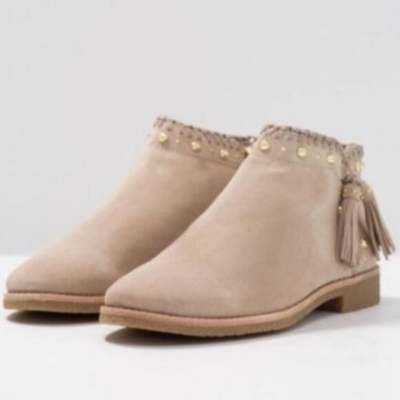 Kate Spade Bowie Desert Tan Suede Leather Fringe Tassel Zip Ankle Boot Booties - Picture 10 of 10